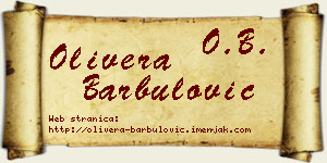 Olivera Barbulović vizit kartica
